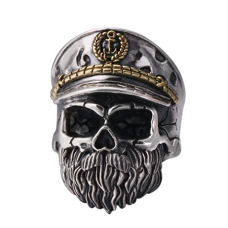 Мужское Винтажное кольцо со скелетом Открытое из серебра 925 пробы регулируемый