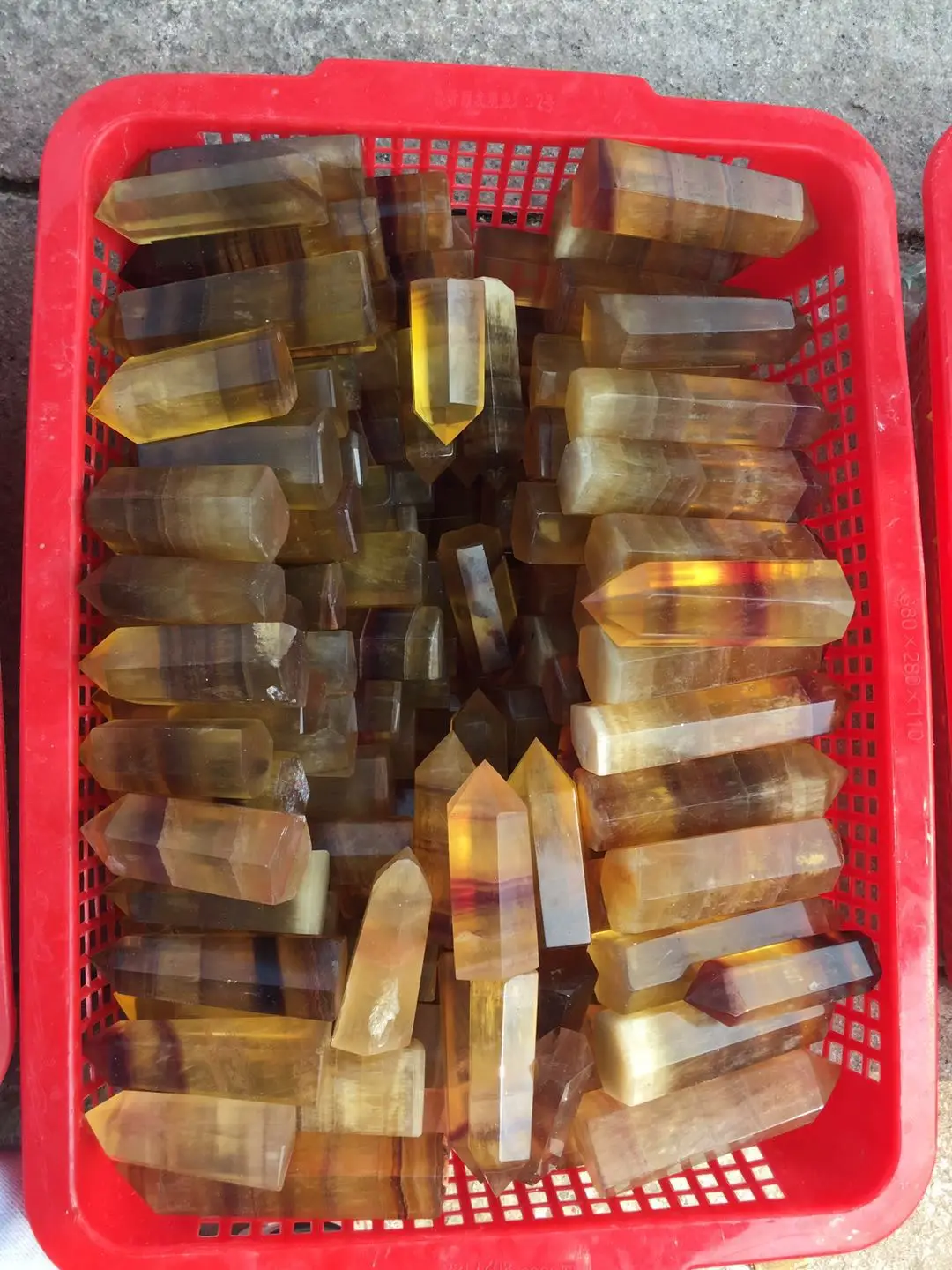 

1kg Natural Yellow fluorite QUARTZ CRYSTAL WAND POINT HEALING