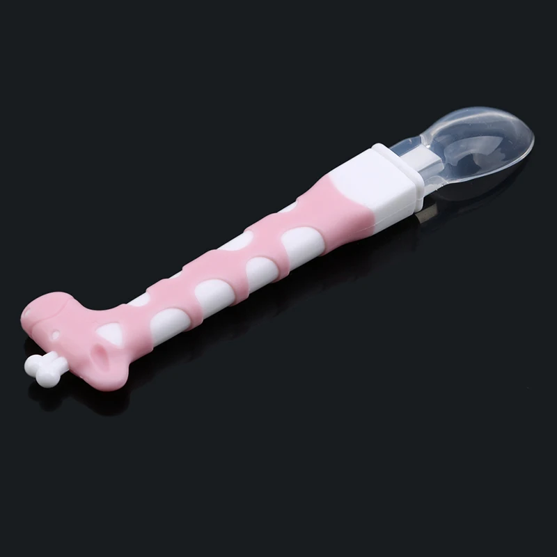 1PC 2020 Latest Style Baby Cute Cartoon Spoon With Travel Safe Toddler Child Feeding Training Easy To Hold Heat | Мать и ребенок