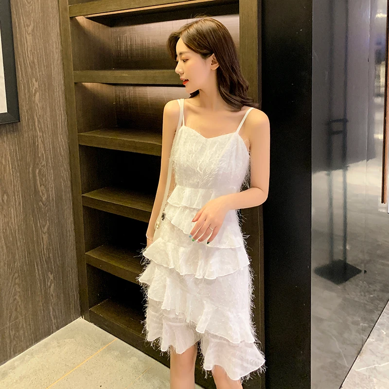 JIBAIYI Sexy V средства ухода за кожей Шеи белый летнее платье бохо стиль Спагетти
