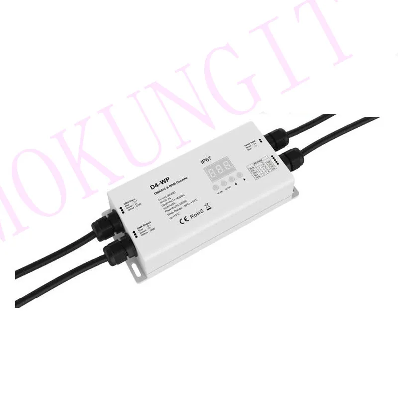 Светодиодный декодер RGB RGBW DMX512 водонепроницаемый IP67 постоянный ток 12 24 В 5а * 4CH 20А 4