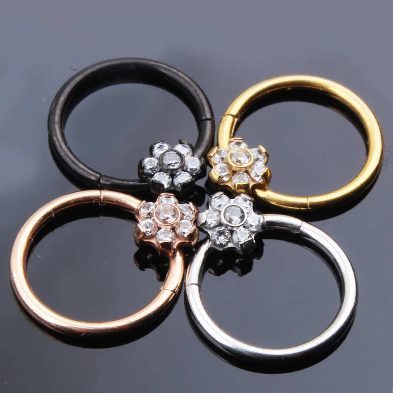 Хирургическая сталь 361L розовое золото черный цвет модный титановый сегмент