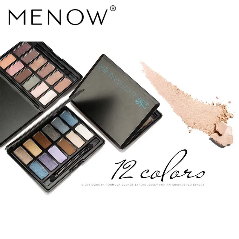 Menow Марка 12 Цветов Matte Eye Shadow Palette прочного Водонепроницаемый дымчатый макияж