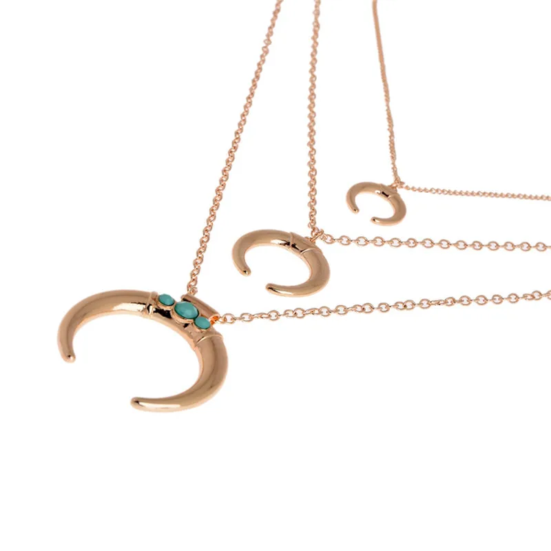 2017 Высокое качество позолоченный Луна ожерелье для женщин бижутерии femme