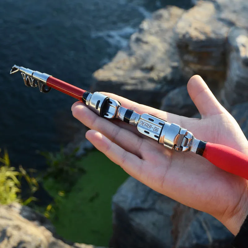 Портативная карманная телескопическая мини удочка FishingLife складная для морской