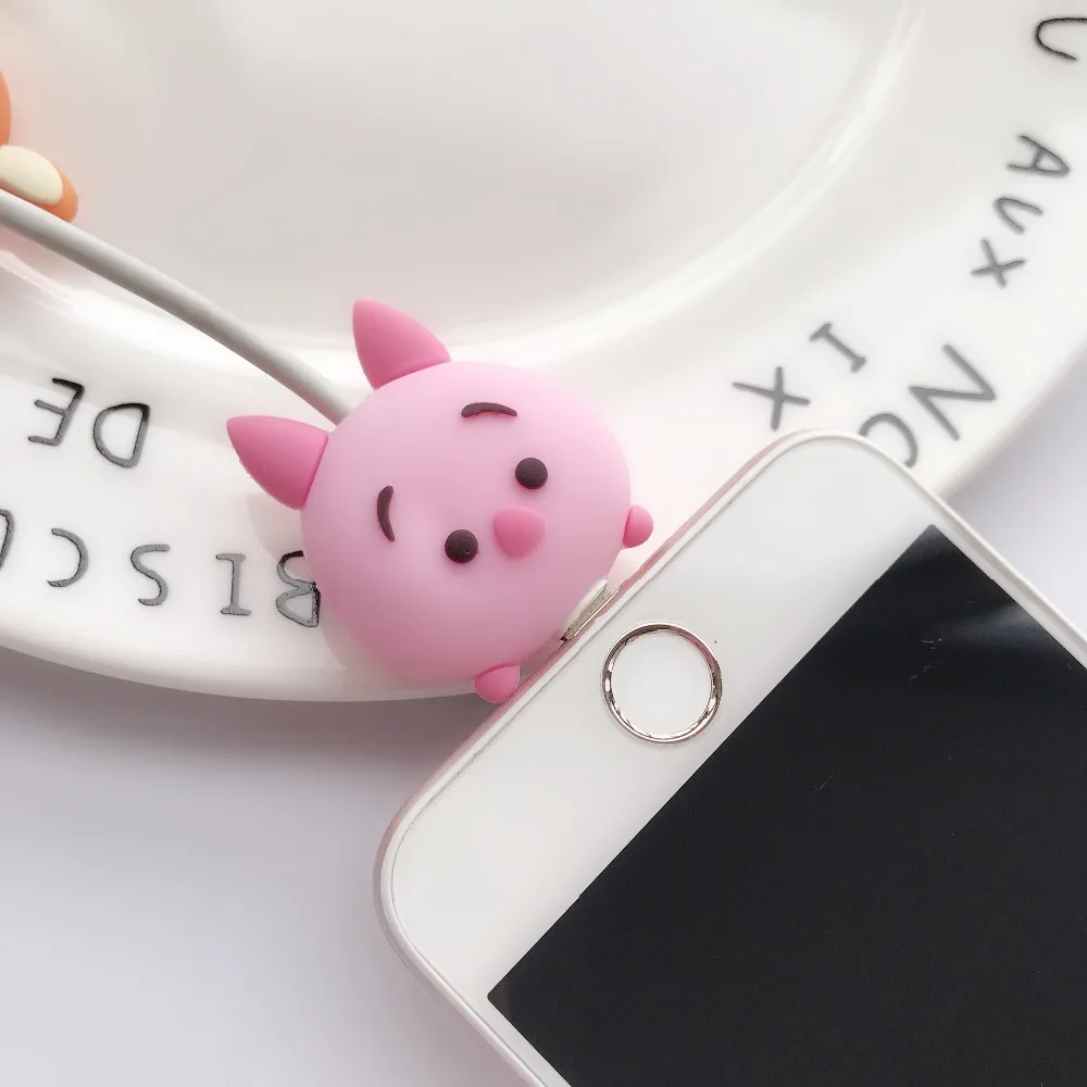 1 шт. кабель протектор для iPhone кабель Зарядное устройство USB кабель намотка-держатель аксессуар органайзер милый животный кукла модель Забавный
