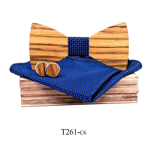 Деревянный галстук-бабочка галстук мужской галстук gravata borboleta regalo hombre платок papillon цветочный галстук мужские галстуки ropa moda mujer - Цвет: T261-C6