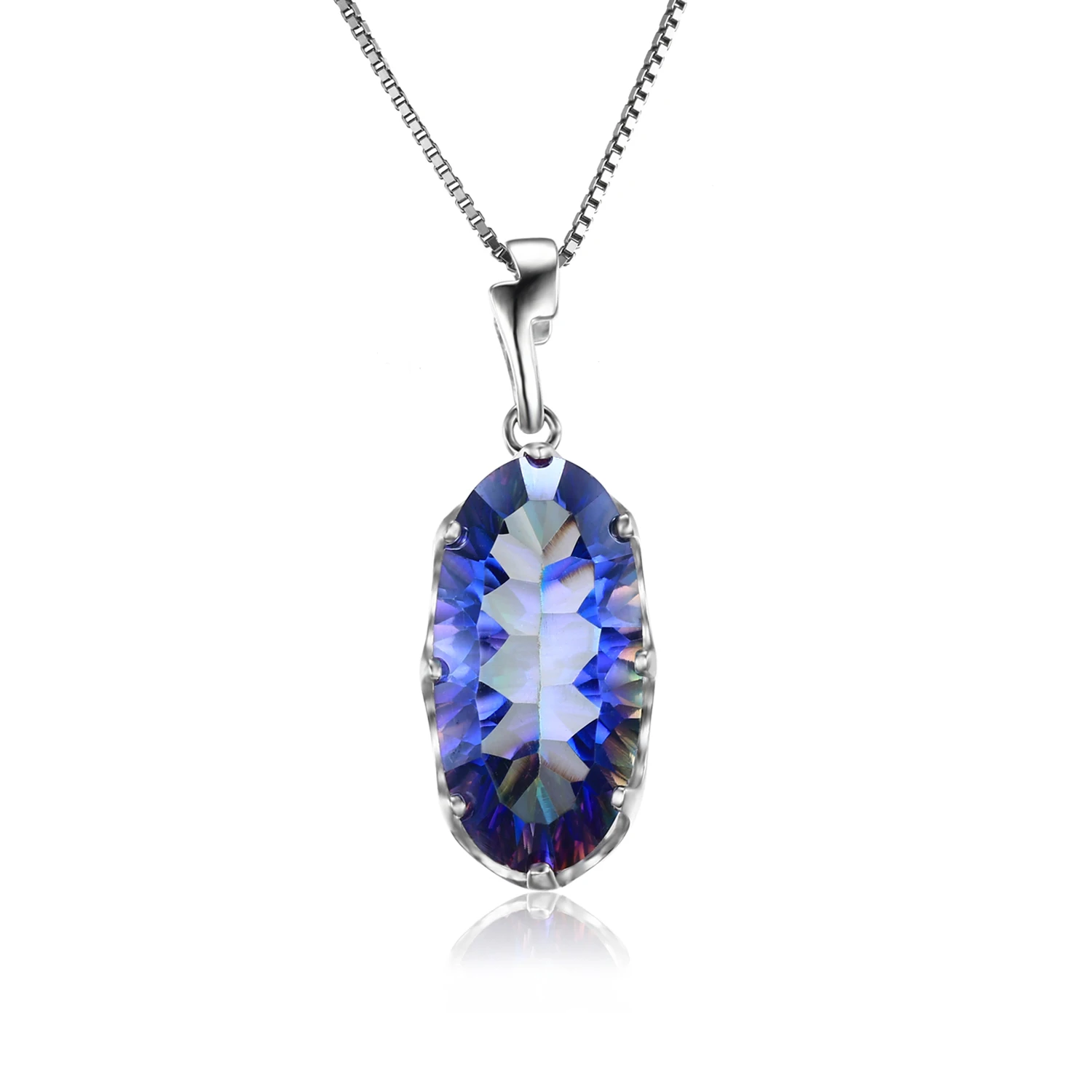 JewelryPalace 11.8ct Подлинная Мистический Синий Радуга Топаз Подвеска Твердые