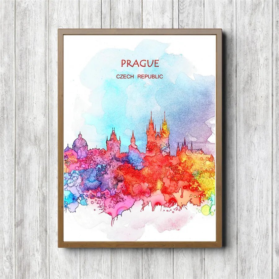 Классический город Прага плакат для дома гостиная спальня кафе-бар Паб Декор
