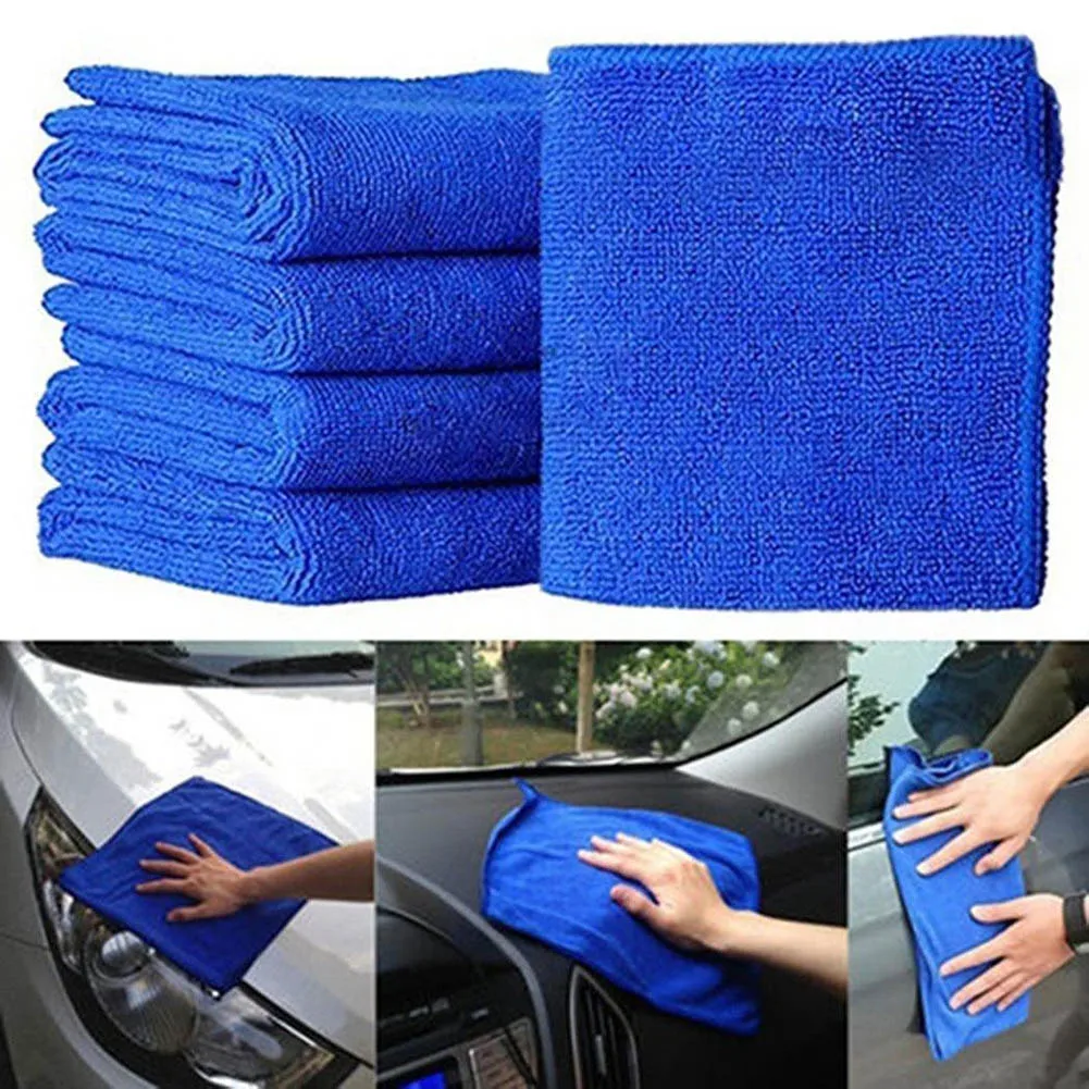 

Hot 5 Pcs Microfiber Car Cleaning Towel Cloths Square Soft Durable Water Absorption X66