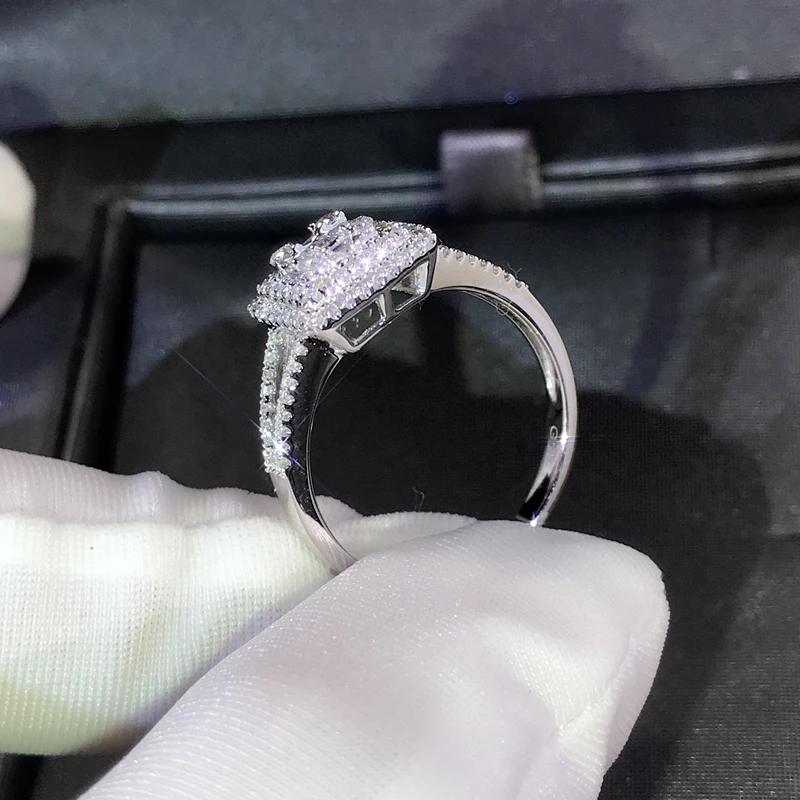 100% 18K 750Au золото Moissanite АЛМАЗНОЕ КОЛЬЦО D Цвет VVS с национальным сертификатом MO-H1006 |