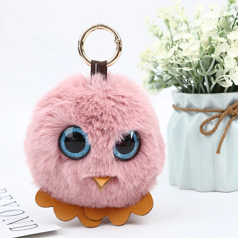 Trendy Plush Soft Cartoon Animals Stuffed Mini Big Eyes Owl Plush Key chain Bag Xmas Pendants Cartoon Lovely Pendant Gift K0001