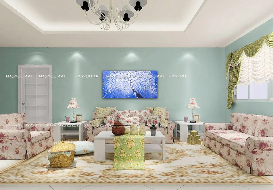 HASYOU Холст Искусство Ручная роспись настенное искусство Черные чистые белые