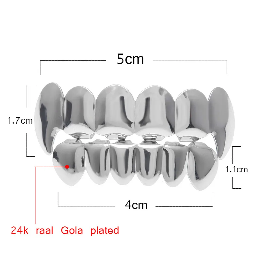 UWIN очень блестящий! Набор зубных грилей золотистого и серебристого цветов в