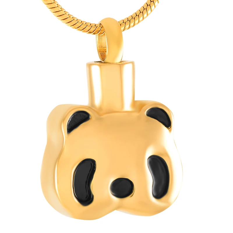 

IJD9382 Chinese Panda Stainless Steel ashes into jewellery Loss Of Pet Cremation Memorial Urn Pendant Necklace For Animal