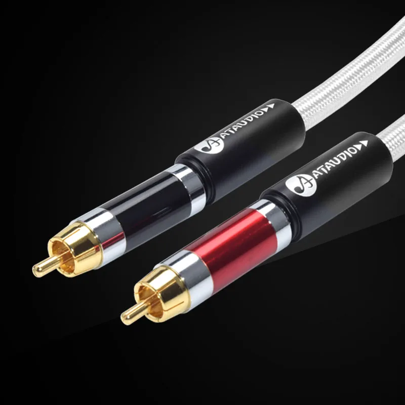 Кабель ATAUDIO Hifi 6 35 мм на RCA высококачественный медный и посеребренный двойной