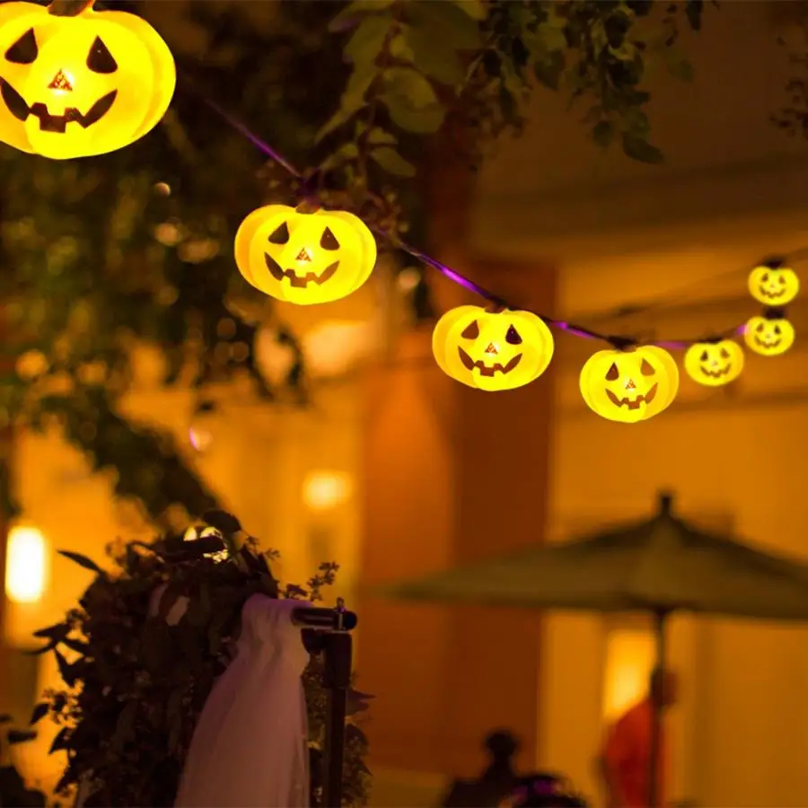 Водонепроницаемая пластиковая гирлянда с медной проволокой в виде тыквы 3 м 30