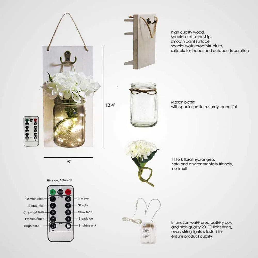 

LED Mason wall lamp outdoor courtyard garden hanging lamp retro atmosphere bottle lamp mason can light