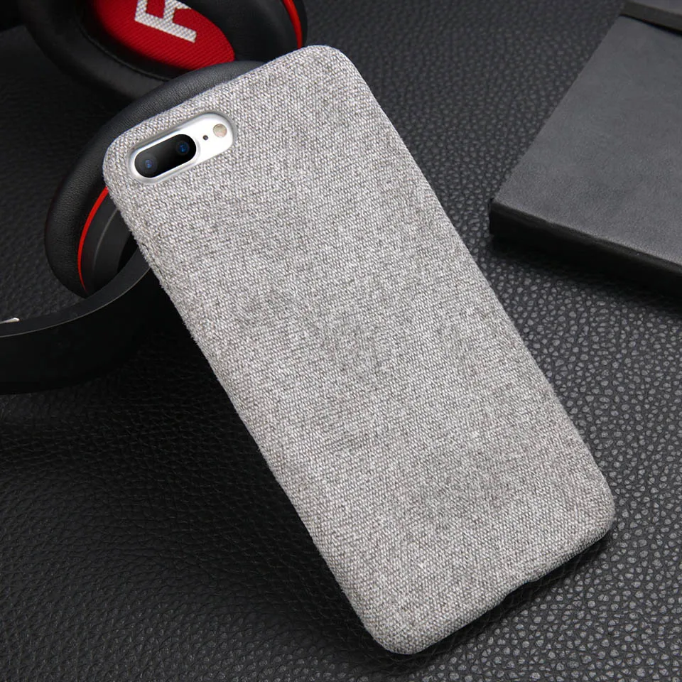 Lovebay Роскошные Плюшевые ткани мягкая задняя крышка для iPhone 7 чехол хлопок лен ткань чехол для телефона s для iPhone X 8 6 6S плюс XR XS Max - Цвет: Светло-Серый