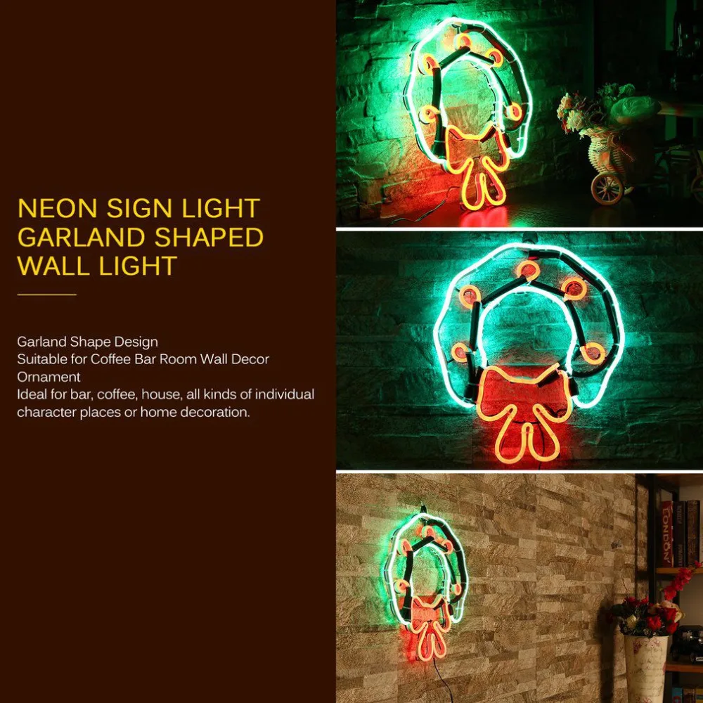 Рождественская декоративная неоновая вывеска световая гирлянда настенная лампа