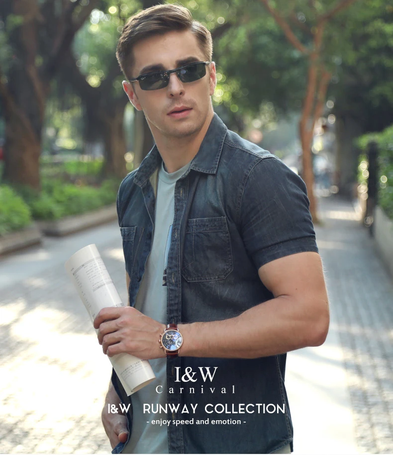 Швейцария relogio masculino карнавал Элитный бренд Для мужчин часы Многофункциональный Спорт Кварцевые часы Для мужчин Водонепроницаемый часы C8818-5