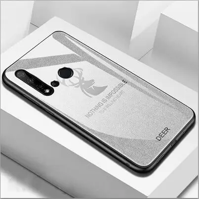 Бежевый Чехол из закаленного стекла с изображением оленей травы для huawei Nova 5i мягкий силиконовый Жесткий чехол для huawei Nova 5i - Цвет: Бежевый