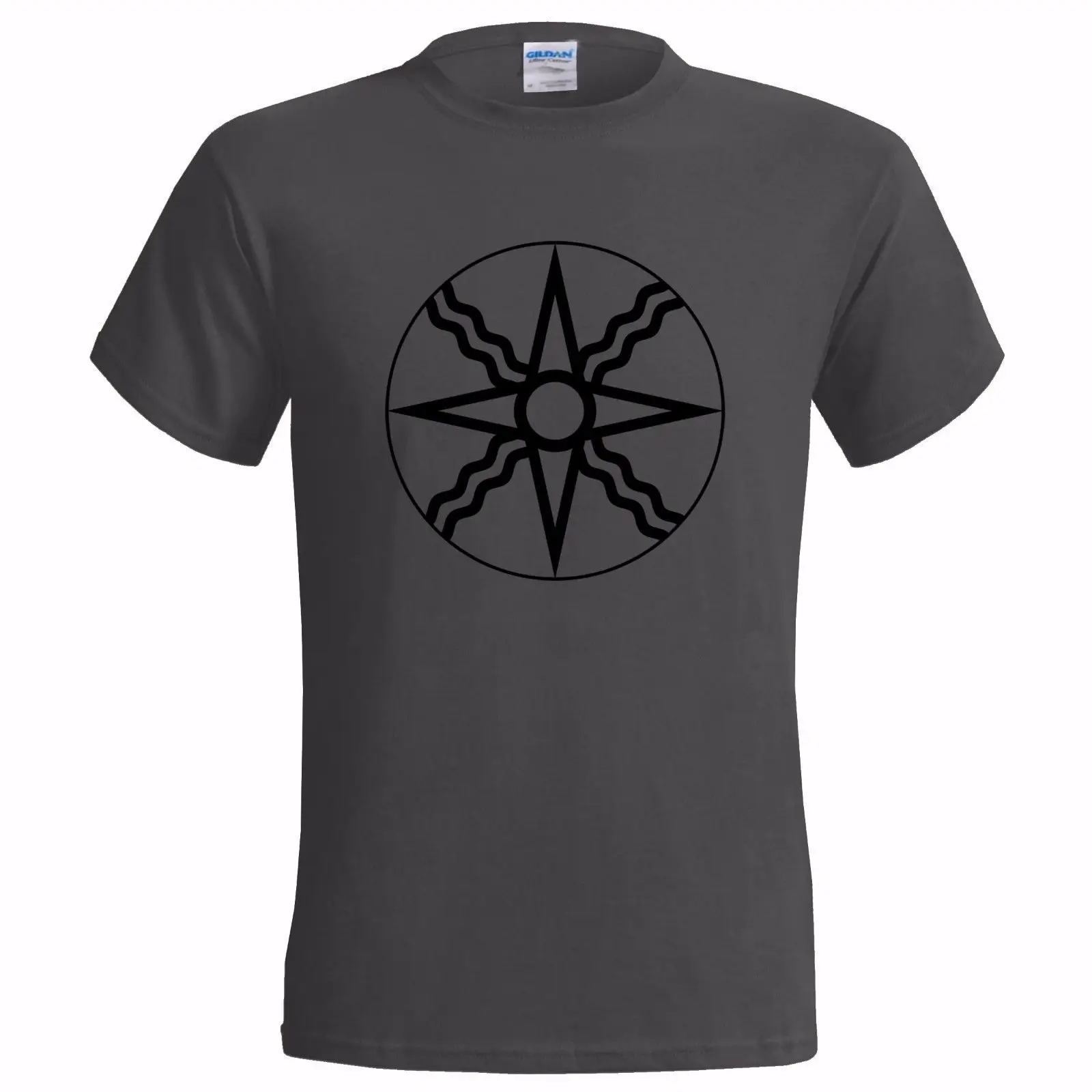 Мужская футболка SHAMASH SUN SYMBOL с надписью древнее Солнце Бог Вавилония Ассирия