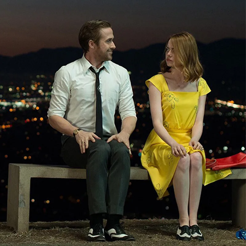 La Land Эмма Стоун Мия Косплей желтая Элегантная Дамская красота женские длинные платья для вечеринок Летний стиль женские платья костюмы