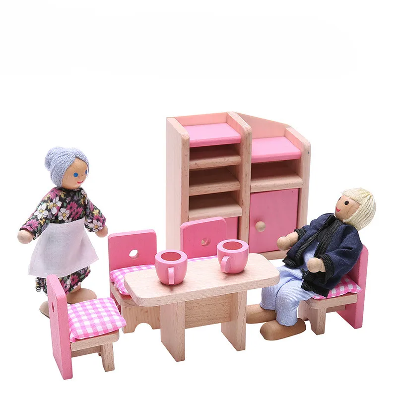 Миниатюрный Кукольный домик деревянная мебель игрушечный кукольный миниатюрная