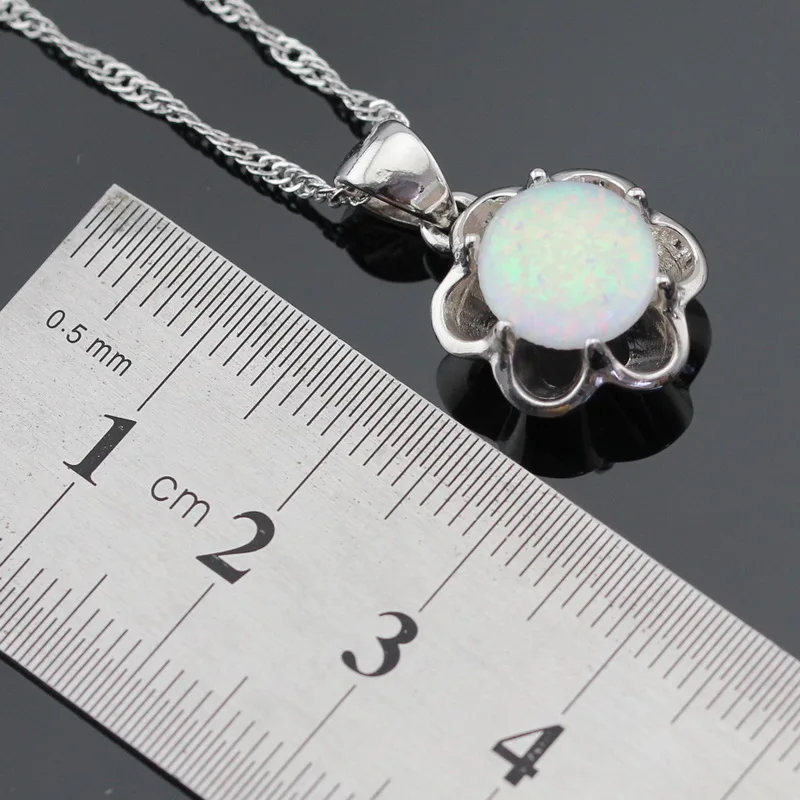 Австралия белый опал цветок Серебряный цвет Ювелирные наборы для женщин