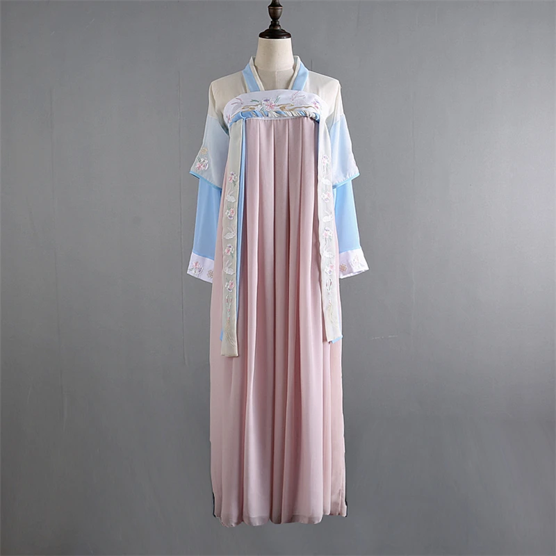 Hanfu Женский китайский национальный танец костюм вышивка сценическая одежда для певцов Восточное представление одежда Народный наряд DC1831