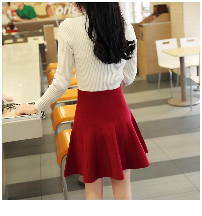 Осень и Зима 2016 хлопковая юбка женская трикотажная эластичная мини-юбка с