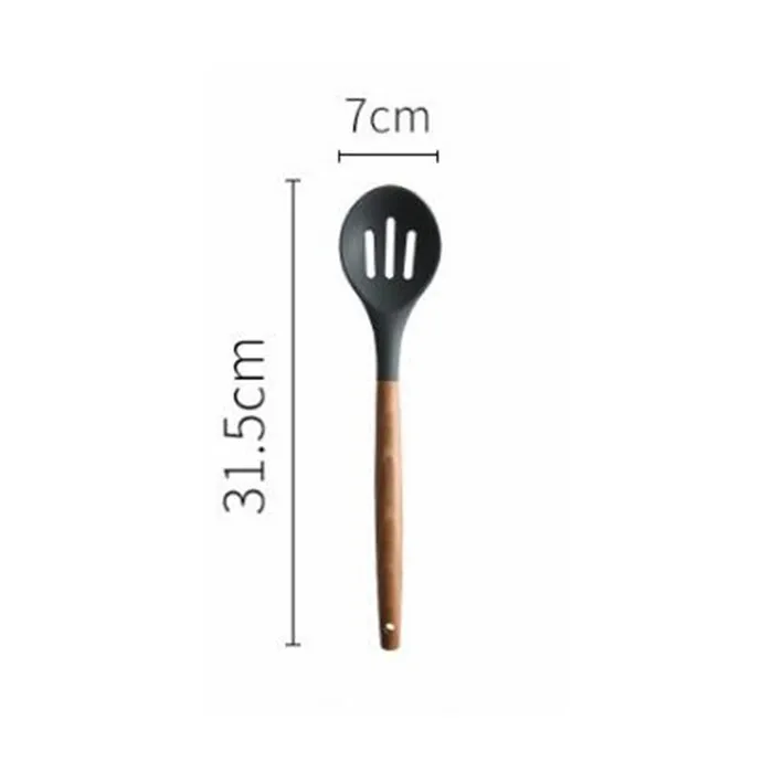 Leak spoon 1 шт. Совок Дуршлаг силиконовый шпатель кухонный инструмент кухонная утварь инструмент в форме лопатки термостойкая суповая ложка специальная кухонная лопатка - Цвет: Leak spoon