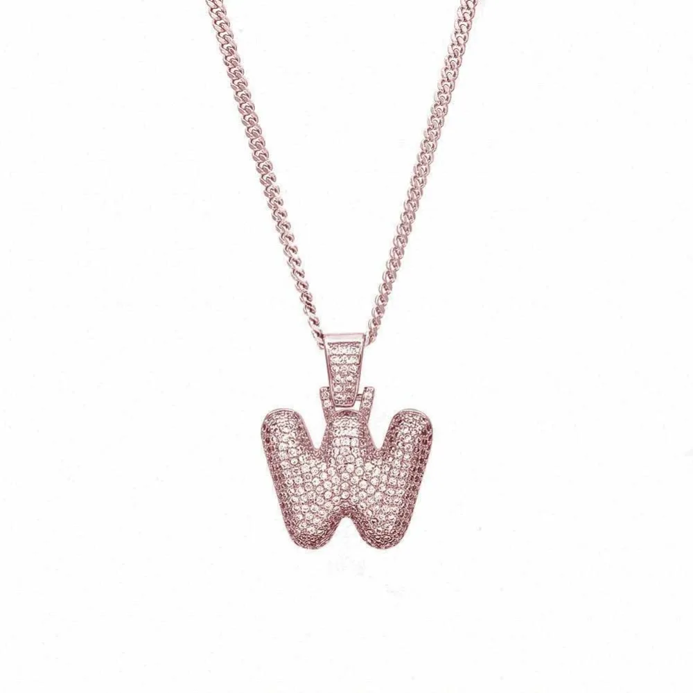 Хип-хоп Кубинский Цепочка A-Z с именем под заказ Bling CZ ожерелье надписью Charm для