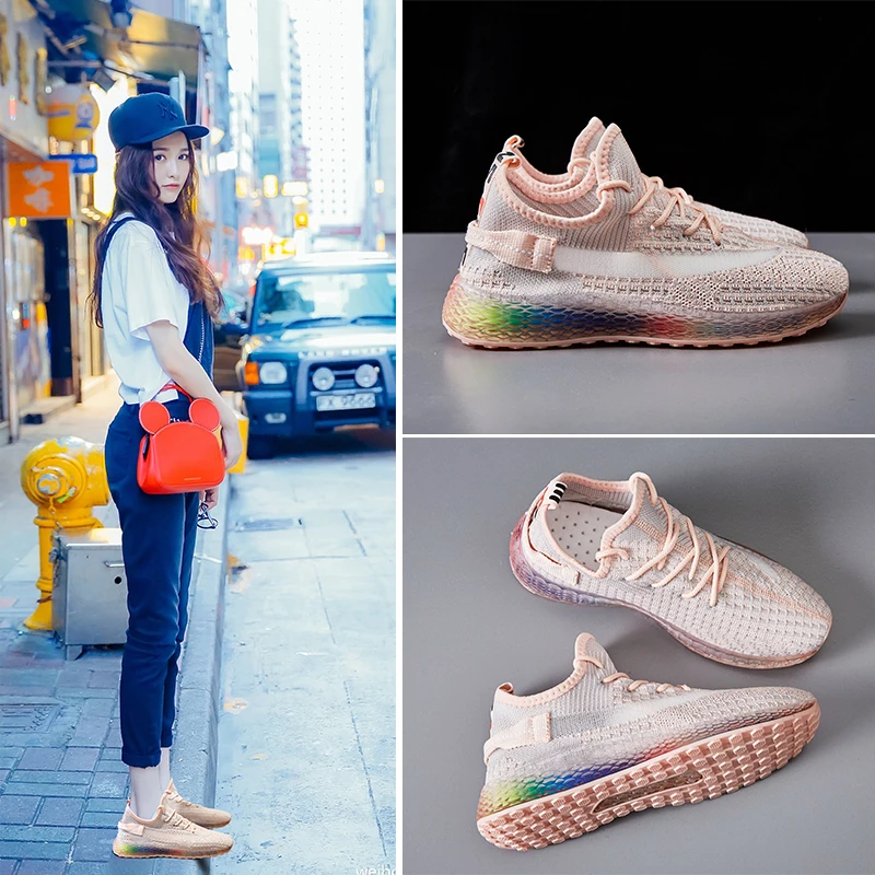 Модные женские кроссовки на платформе белые танкетке женская повседневная обувь