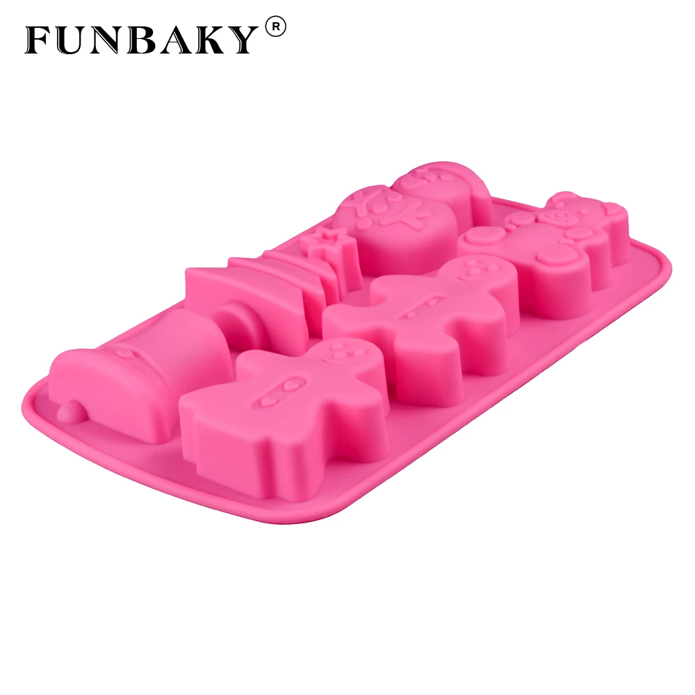 FUNBAKY 6 Полость снеговик Силиконовая Форма 3D формы для торта украшение выпечки