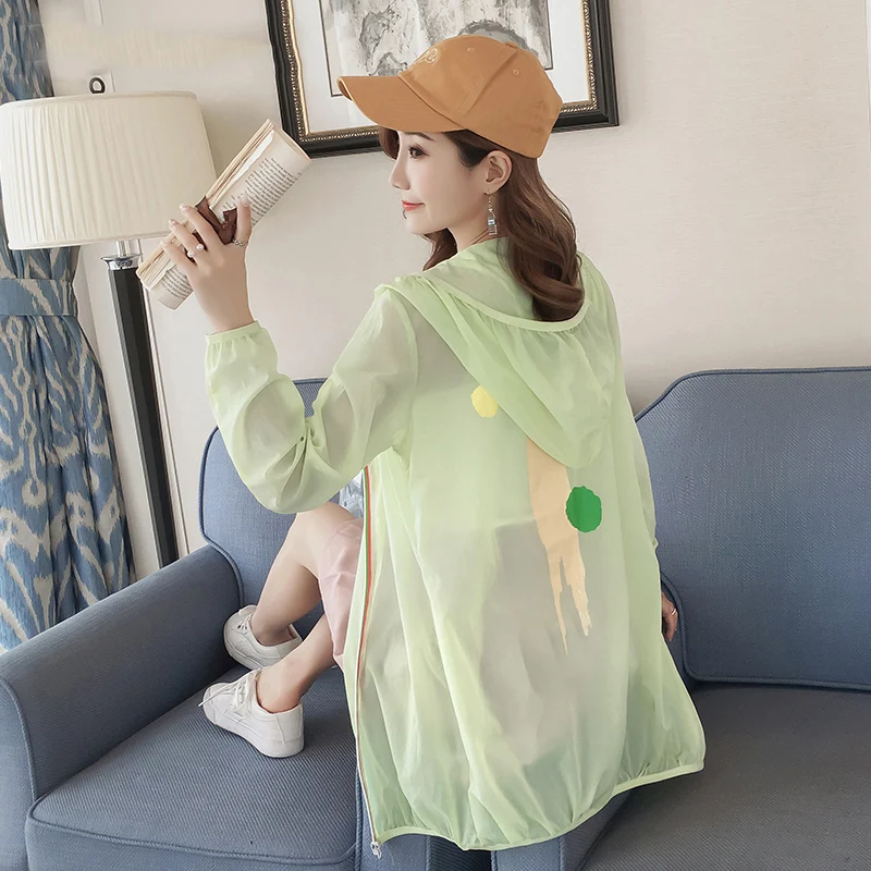 Женская Солнцезащитная одежда Новинка лета 2019 Одежда большого размера с