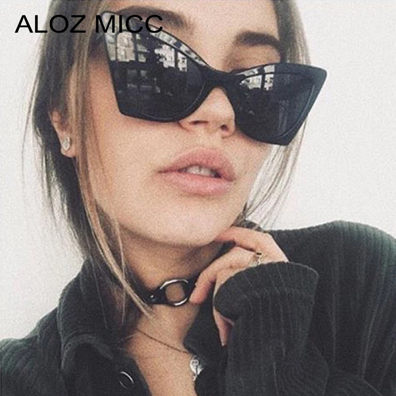 ALOZ MICC сексуальные солнцезащитные очки кошачий глаз для женщин 2018 брендовые