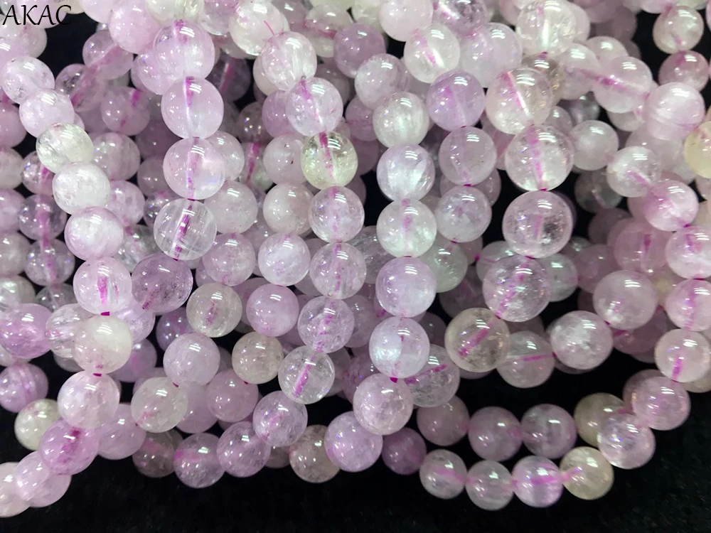 Подлинный Браслет из кунцита бусины 7-7,5 мм 8-8,5 мм A+++ kunzite браслет свободные бусины полудрагоценные камни оптом