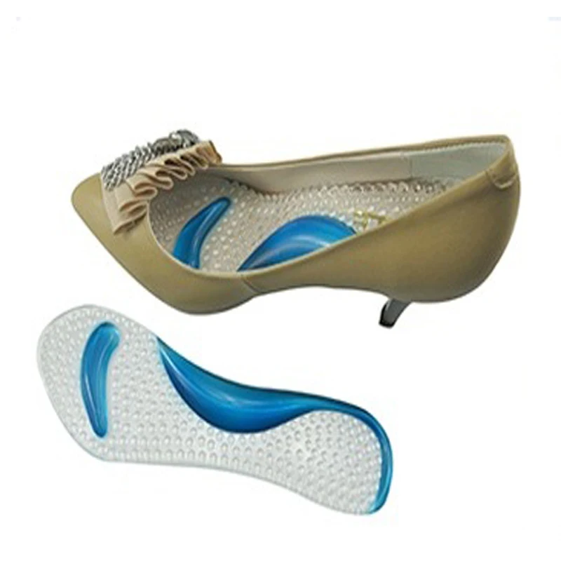 2 пары = 4 шт. женские силиконовые гелевые стельки на плоской подошве высоком