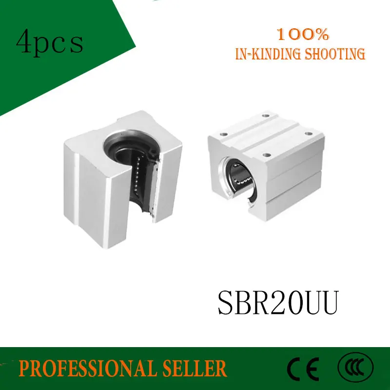 4 шт. SBR20UU SBR20 линейный подшипник 20 мм открытый линейный подшипник скользящий Блок 20 мм CNC части линейная скользящая направляющая 20 мм