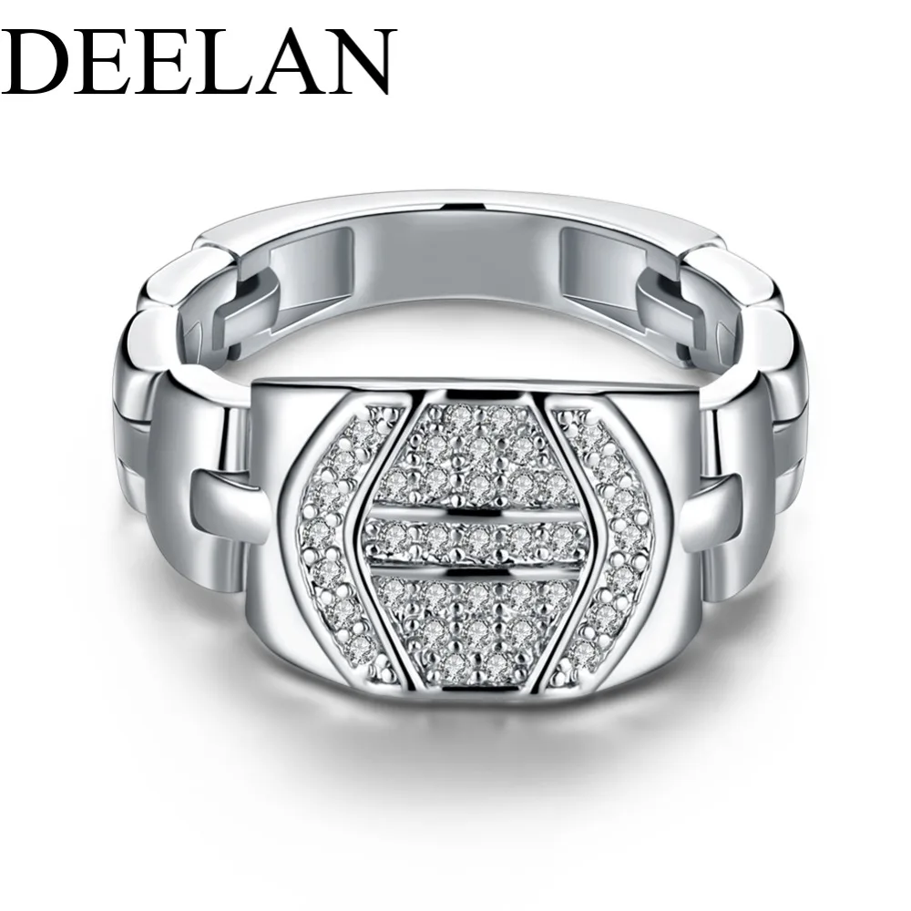 Deelan Мода имитация часы кольцо фианит Для женщин свадьбу Модные Украшения розовое