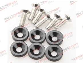 

6 PC BLACK BILLET ALUMINUM FENDER/BUMPER WASHER/BOLT ENGINE BAY DRESS UP KIT