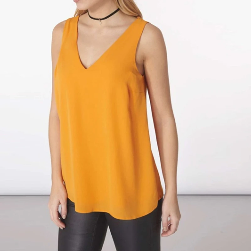Женский Свободный Топ без рукавов футболка для тенниска с треугольным вырезом на