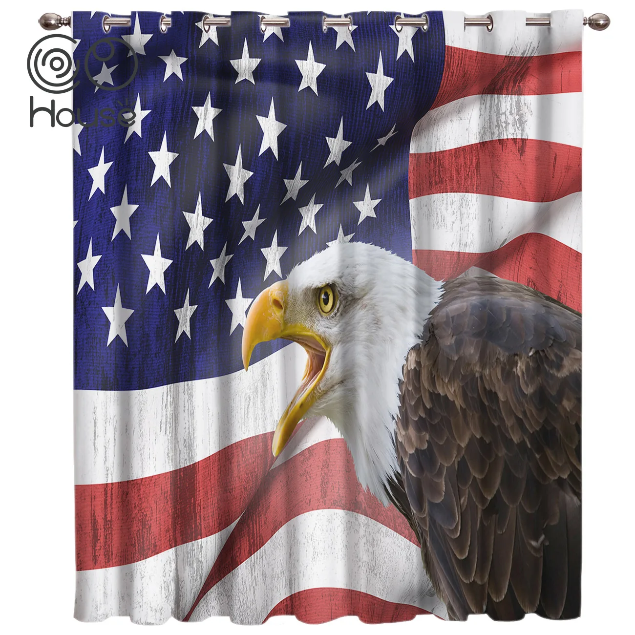 Флаг Орел занавес комнаты s большой окна Темный стержень для гостиной ванной