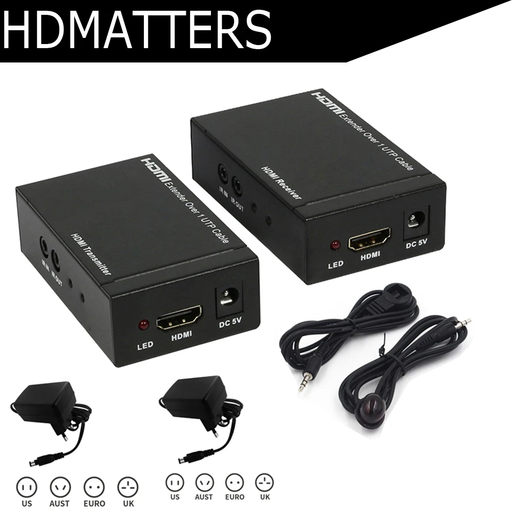 HDmatters до 60 м HDMI extender ИК повторитель над cat6/7 кабель для портативных ПК HDTV PS4