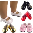 Модная Кукла Американская девочка, обувь для 18 дюймов, разноцветные лакированные кожаные туфли с бантом, аксессуары для куклы, подарок для девочек