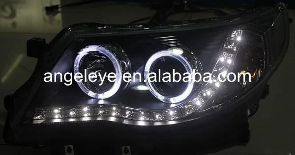 Для Subaru Forester светодиодный головной фонарь с ангельскими глазами с биксеноновыми линзами проектора 2009-2012 года LD