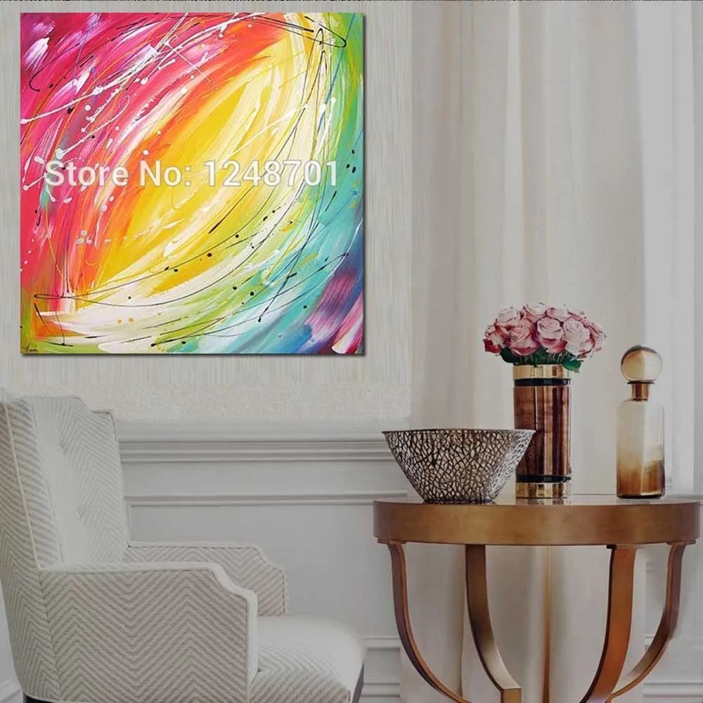 Hand Painted Color light modern abstract oil painting on Canvas Contemporary Acrylic Art Wall Pictures Living Room Home Decor | Дом и сад