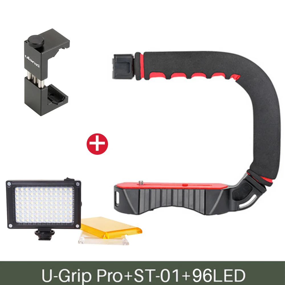 Ulanzi U-Grip Pro тройное крепление башмака 5D2 стабилизатор стедикам ручка Видео Camra смартфон Риг комплект для Nikon Canon iPhone X 8 - Цвет: U-Grip Pro add 96 Z